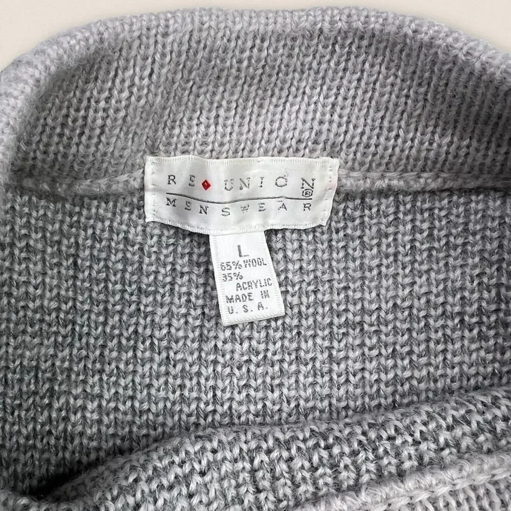 Vintage 90s Sweater Crew Neck‎ Reunion Gray Size Large